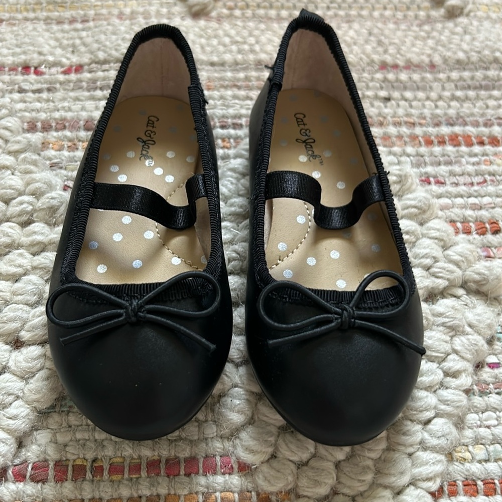 Toddler girls black ballet slippers size 7